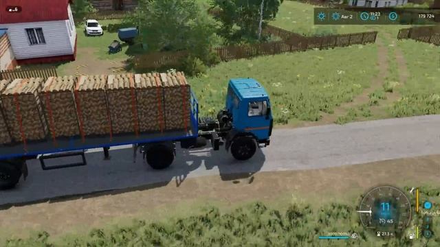 FS 22 - Карта БУРЛАКИ. Ворошения СЕНА. Делаю ТЮКИ. Везу ДРОВА. Продаю СОРГО # 16 смотреть онлайн