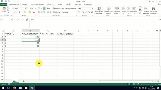 Aula 12 - EXCEL BÁSICO - CÁLCULOS PERCENTUAIS: DESCONTOS E ACRÉSCIMOS смотреть онлайн