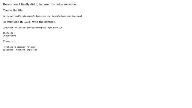 DevOps & SysAdmins: How to set umask for php-fpm in Fedora? (3 Solutions!!) смотреть онлайн