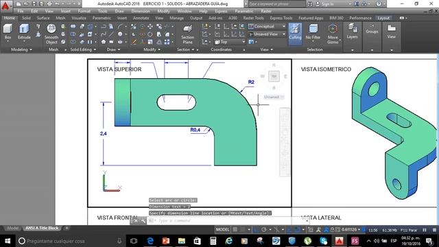 VISTAS PRINCIPALES EN 3D CON AUTOCAD 2016 смотреть онлайн