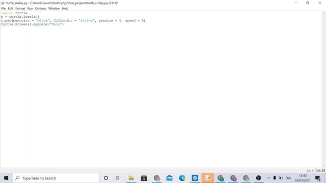 Learn Python, Tutorial 6 (Draw Smiley Using turtle) смотреть онлайн