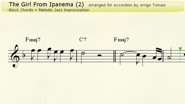 The Girl from Ipanema (2) - Jazz Accordion Sheet music смотреть онлайн