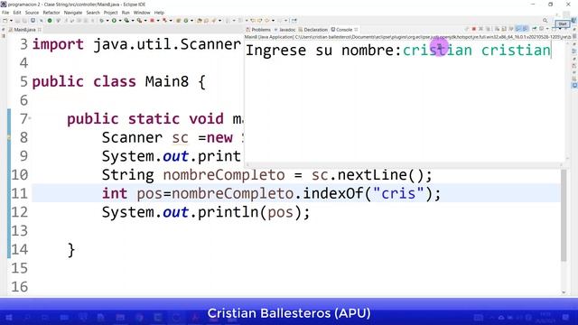 Clase String Metodo indexOf lastIndexOf en JAVA PART E 1/2 смотреть онлайн