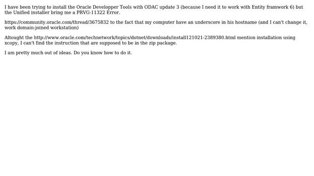 Databases: Error PRVG-11322 while atempting to install ODAC 12c release 3 смотреть онлайн