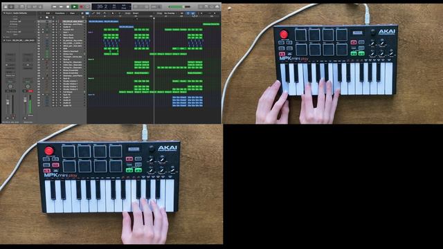 Making a Beat from a Splice Sample in Logic Pro X with the Akai MPK mini смотреть онлайн
