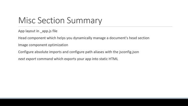 Next.js Tutorial - 65 - Miscellaneous Summary смотреть онлайн
