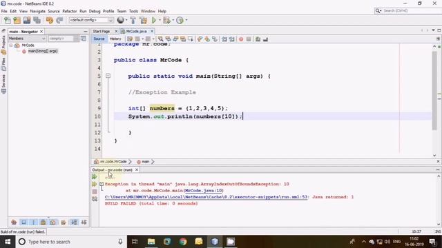 Java Exception Handling using NetBeans IDE | Java Begginers Tutorials Part 12 смотреть онлайн