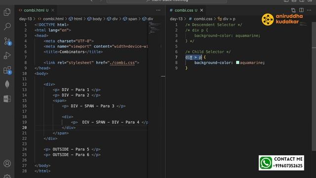 14 CSS3 Text Properties, Combinators, Class Selector смотреть онлайн