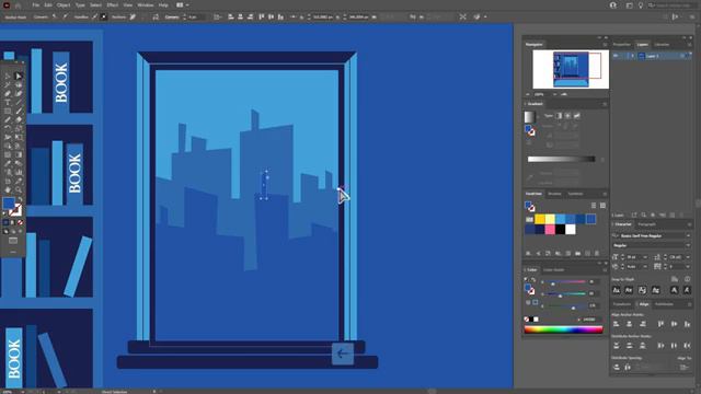 РИСУЕМ ЗИМНЮЮ КОМПОЗИЦИЮ С ОКНОМ С ЗЕРНИСТЫМ СВЕТОМ _УРОК В ADOBE ILLUSTRATOR смотреть онлайн