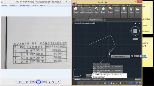 Como dibujar plano en Auto Cad con rumbos topográficos смотреть онлайн