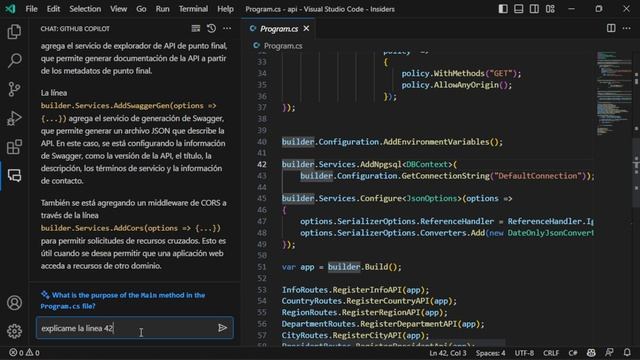 Usando Github copilot chat en una API .NET смотреть онлайн