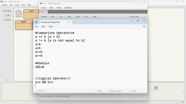 COMPARISON AND LOGICAL STATEMENTS | Control System in Java | Java and Blue-J | Part-3 | KnockLedge смотреть онлайн