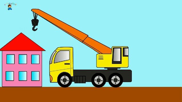 Мультик про машинки. Автокран и Эвакуатор Раскраска Учим цвета смотреть онлайн