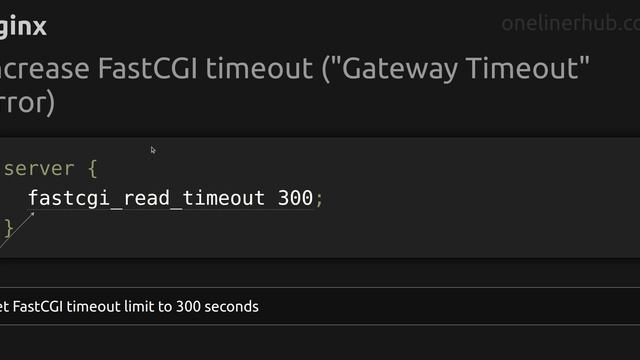 Increase FastCGI timeout (GatewayTimeout error) смотреть онлайн