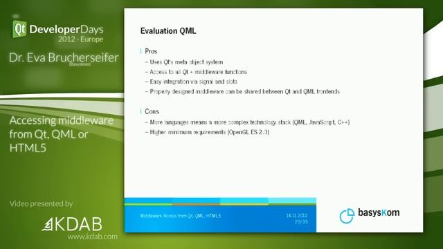 QtDD12 - Accessing middleware from Qt, QML or HTML5 - Dr. Eva Brucherseifer смотреть онлайн
