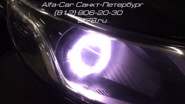 Тюнинг Kia Rio в студии ALFA-CAR Биксеноновые линзы Koito Square смотреть онлайн