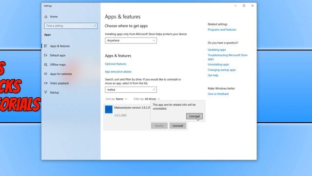 How To Uninstall & Remove Malwarebytes From Your Windows 10 PC Tutorial смотреть онлайн