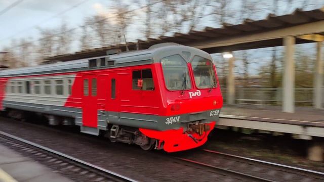 Электропоезд ЭД4М-0359 (прип. Москва-II) на обкатке, о.п. Дачное, г.СПб, 01.11.2023г.(4K UHD)