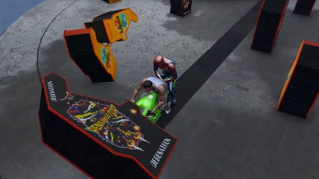 Franklin & Spider-man Stunt Race in Thunder Weather Challenge - GTA 5 смотреть онлайн