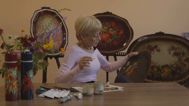 Мастер-класс по красноярской кистевой росписи «Калина. Рябина». Художник Антипина Галина Ивановна смотреть онлайн