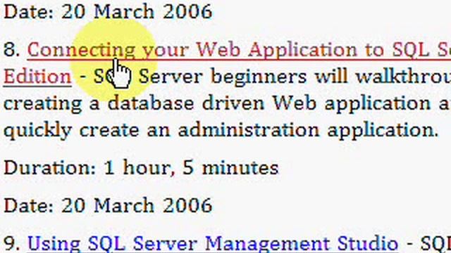 SQL Server 08 Connecting Web App To SQL DB Video Tutorial смотреть онлайн