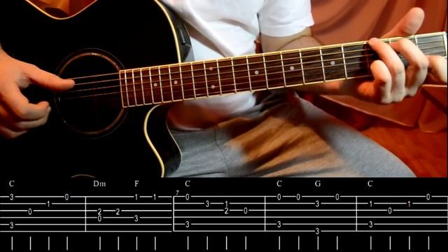 В лесу родилась елочка | Как играть на гитаре (разбор песенки) смотреть онлайн