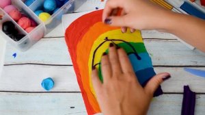 Пластилин: лепим из пластилина радугу и зонтик, пластилинография (УРОК 1)