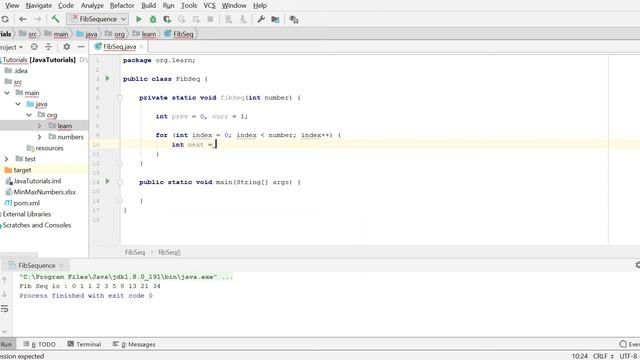 Generate  fibonacci series in java (Iterative/Loop)