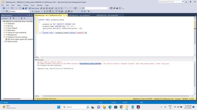 Check Constraint on SQL Server смотреть онлайн
