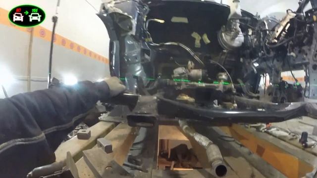 Chevrolet Equinox USA. Установка лонжерона по контрольныйм точкам.