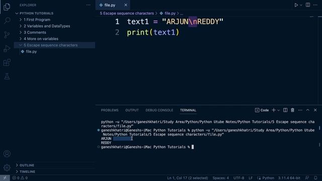 Escape Sequence Characters In Python | Python In Telugu | Python Full Course смотреть онлайн