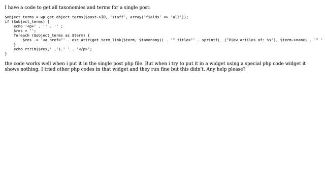 Wordpress: How to run a php code in widget? смотреть онлайн