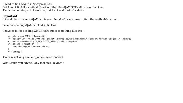 Wordpress: Find the method which AJAX GET calls смотреть онлайн