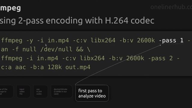 Using 2-pass encoding with H.264 codec #ffmpeg смотреть онлайн