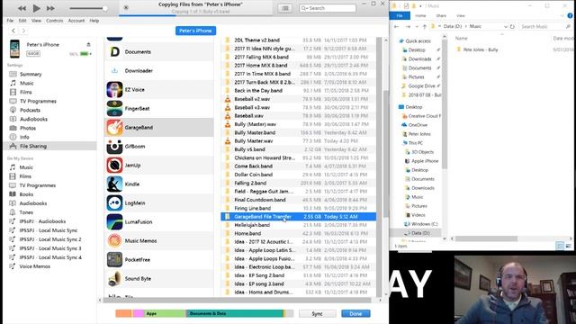 Copy or Backup GarageBand iPhone/iPad Projects to a PC Using iTunes смотреть онлайн