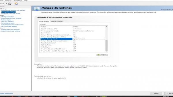 Tech & Trick - كيفية تحسين و رفع اداء كارت الشاشه ببلاش - optimizing nvidia control panel