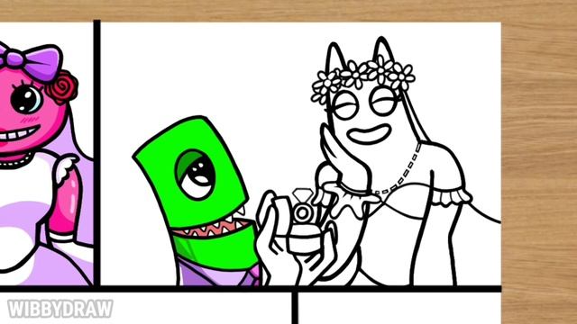 Drawing Garten of Banban and Rainbow Friends Getting Married, They are Very Happy ❤❤❤ смотреть онлайн