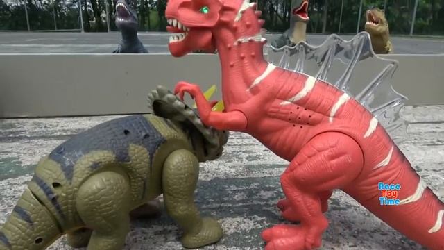 Dino Battle Showdown! Learn Dinosaur Names for Kids! Fun Toy Video! смотреть онлайн