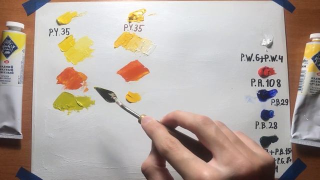 Кадмий жёлтый светлый и кадмий жёлтый средний. смотреть онлайн