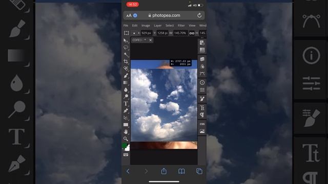 How to make a Surreal Hollow Head with Clouds in Photopea on iPhone смотреть онлайн