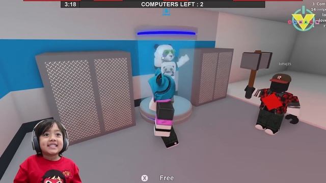 Roblox Flee the Facility RUN FROM THE BEAST Let's Play with Ryan ToysReview and Combo Panda смотреть онлайн