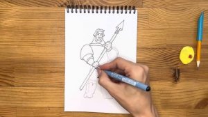 Как нарисовать Илью Муромца карандашом и скетч маркерами | Рисунок для детей, поэтапно и легко