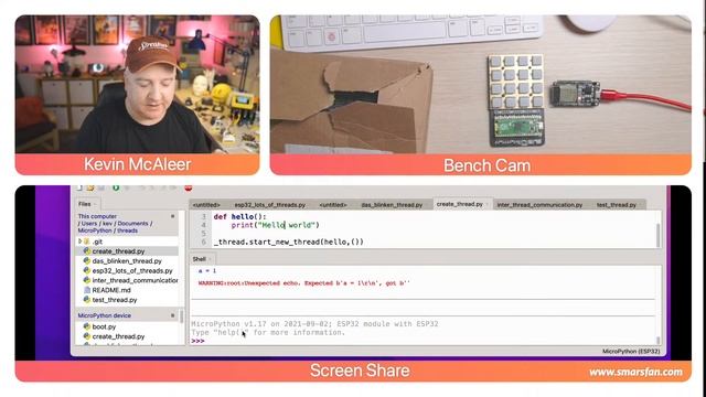 Micropython Threads - Use Both Cores, on Raspberry Pi Pico and ESP32 смотреть онлайн