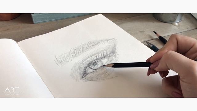 ASMR DRAWINGS PENCIL EYE | АСМР РИСУЕМ ГЛАЗ КАРАНДАШОМ