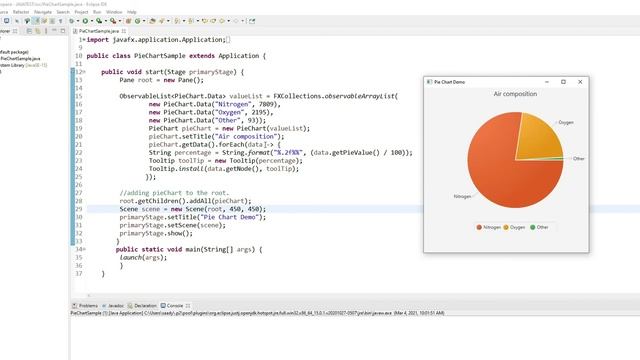JavaFX PieChart show Percentages смотреть онлайн