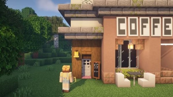 Minecraft | How to Build a Cafe (no mods or texture packs)