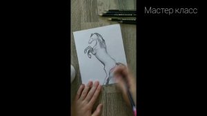 Как нарисовать лошадь чёрным карандашом?
