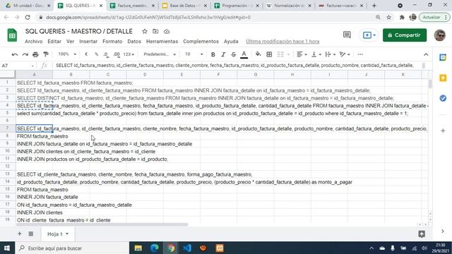 Clase Programacion javascript - SQL - maestro detalle - 29-9-2021 смотреть онлайн