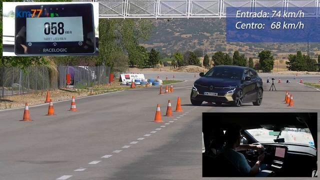 Renault Megane E-TECH eléctrico (2022) - Maniobra de esquiva (moose test) y eslalon | km77.com смотреть онлайн