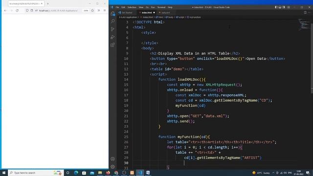 JS AJAS XML Applications | Display XML Data in an HTML Table смотреть онлайн